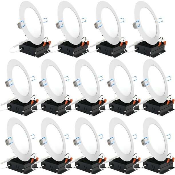 ETL & Energy Star SC6SLIM6PK4K 14W=100W 4000K Cool White Dimmable Sunco Lighting 6 Pack 6 Inch Slim LED Downlight with Junction Box Simple Retrofit Installation Recessed Jbox Fixture 850 LM ETL & Energy Star SC6SLIM6PK4K 14W=100W 4000K Cool White Dimmable Sunco Lighting 6 Pack 6 Inch Slim LED Downlight with Junction Box Simple Retrofit Installation Recessed Jbox Fixture 850 LM